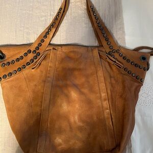 Free People Brown Studded Tote
